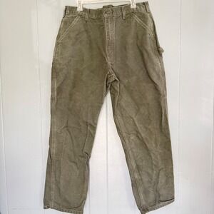 Carhartt B11 Carpenter Pants 38x30 Moss Olive Duck Canvas Loose Fit High Rise